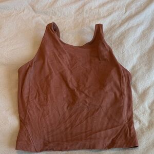 lululemon athletica Ribbed Crop Tank in Rust